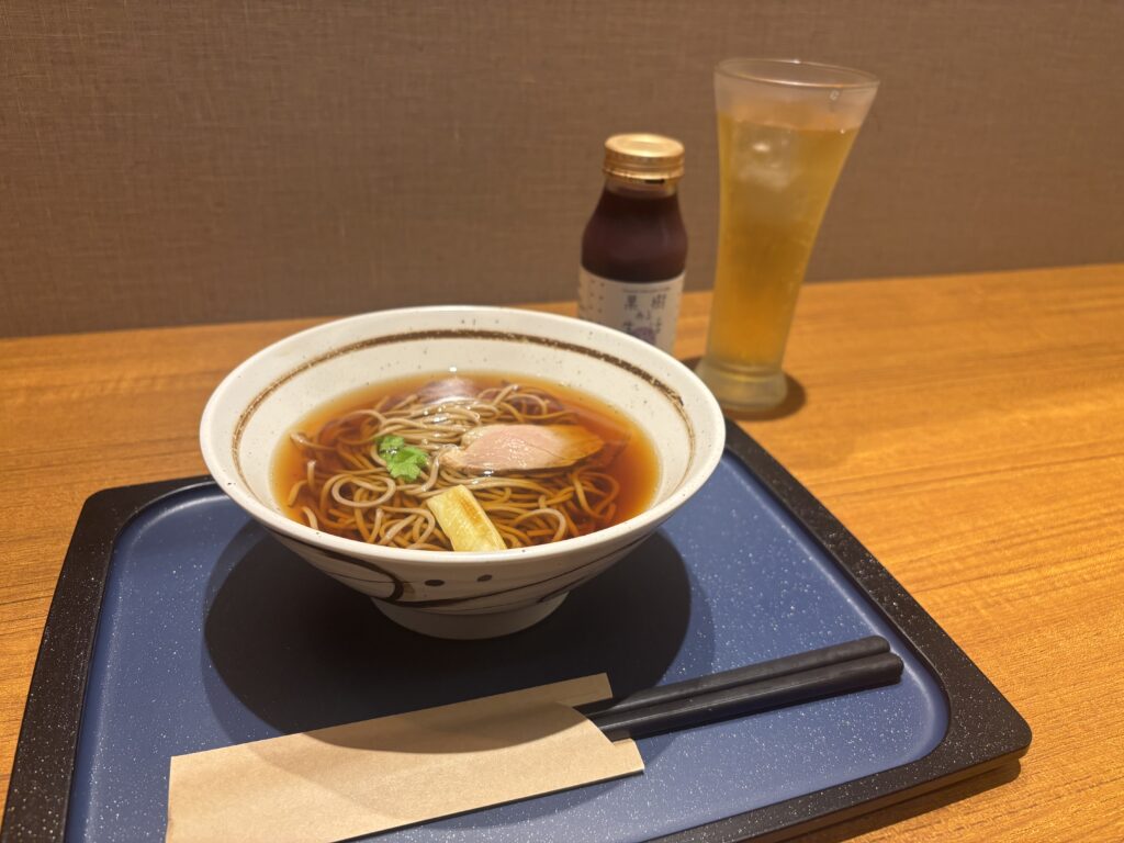 Kamo nanban soba, the hotel's late-night meal